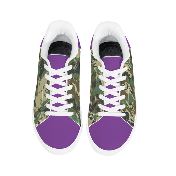 Purple Glow Low-Top Leather Sneakers