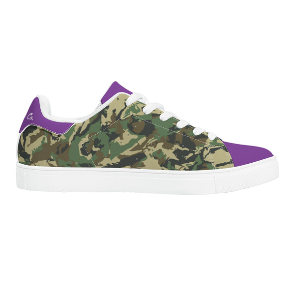 Purple Glow Low-Top Leather Sneakers
