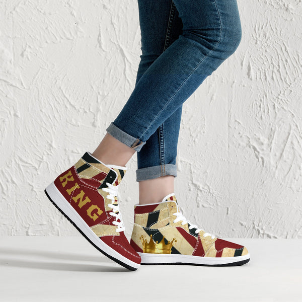 D16 High-Top Leather Sneakers - White