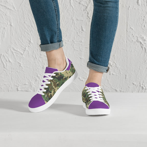 Purple Glow Low-Top Leather Sneakers