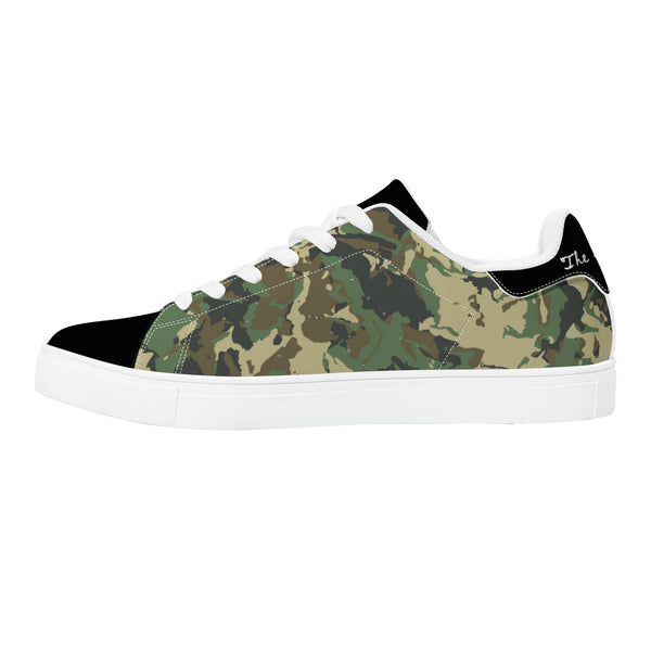 Black Glow Low-Top Leather Sneakers