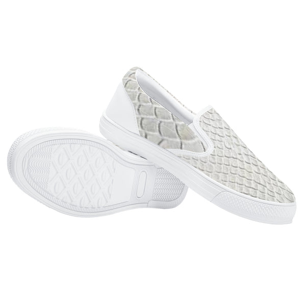 White Fluff Slip-on Shoes