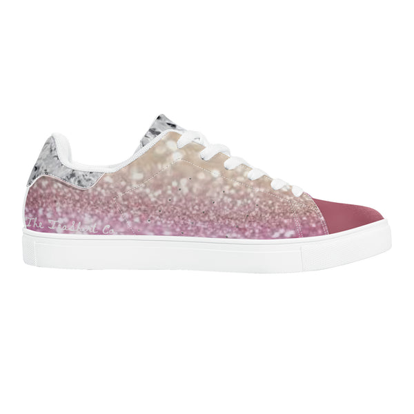 Pretty In Pink Low-Top Leather Sneakers