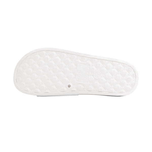 White Fluff Slide Sandals - White