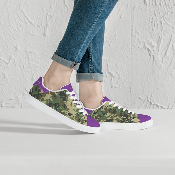 Purple Glow Low-Top Leather Sneakers