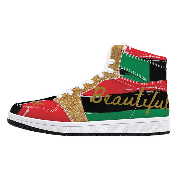 Beautiful Black Genes High-Top Leather Sneakers