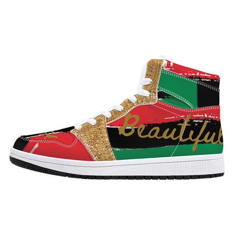Beautiful Black Genes High-Top Leather Sneakers