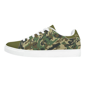 Army Glow Low-Top Leather Sneakers