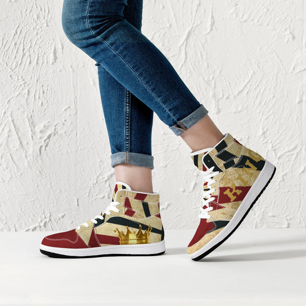 D16 High-Top Leather Sneakers - White