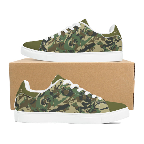 Army Glow Low-Top Leather Sneakers