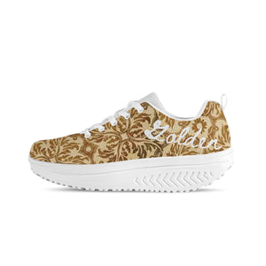 Golden Mesh Heightening Shaking Shoe
