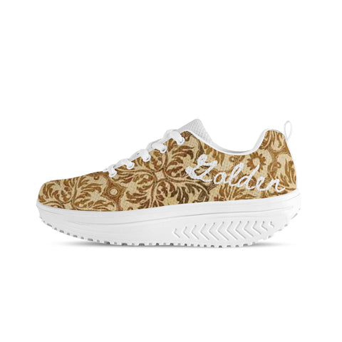 Golden Mesh Heightening Shaking Shoe