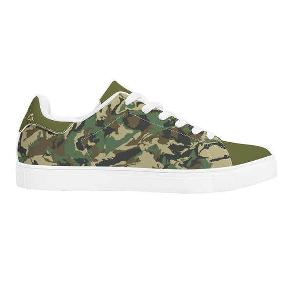 Army Glow Low-Top Leather Sneakers