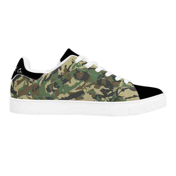 Black Glow Low-Top Leather Sneakers
