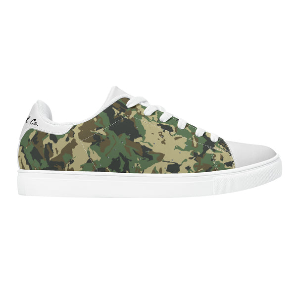 White Glow Low-Top Leather Sneakers