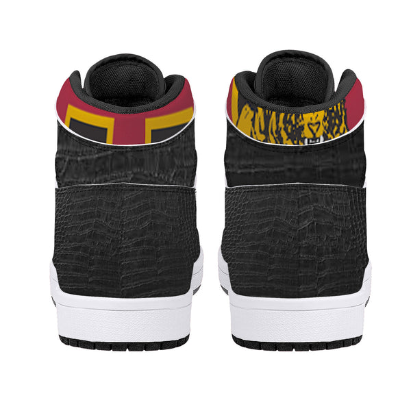 Tuskegee  Univ. High-Top Leather Sneakers - Black