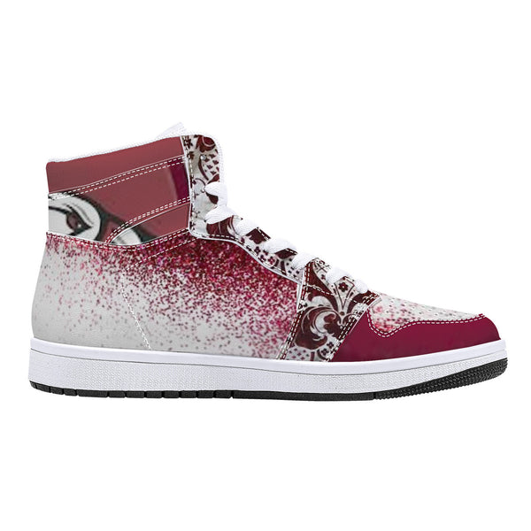 NCCU High-Top Leather Sneakers - White