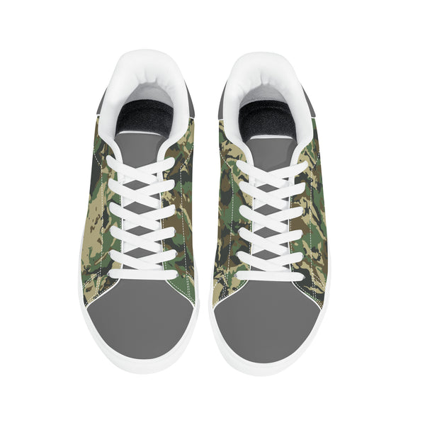 Gray Glow Low-Top Leather Sneakers