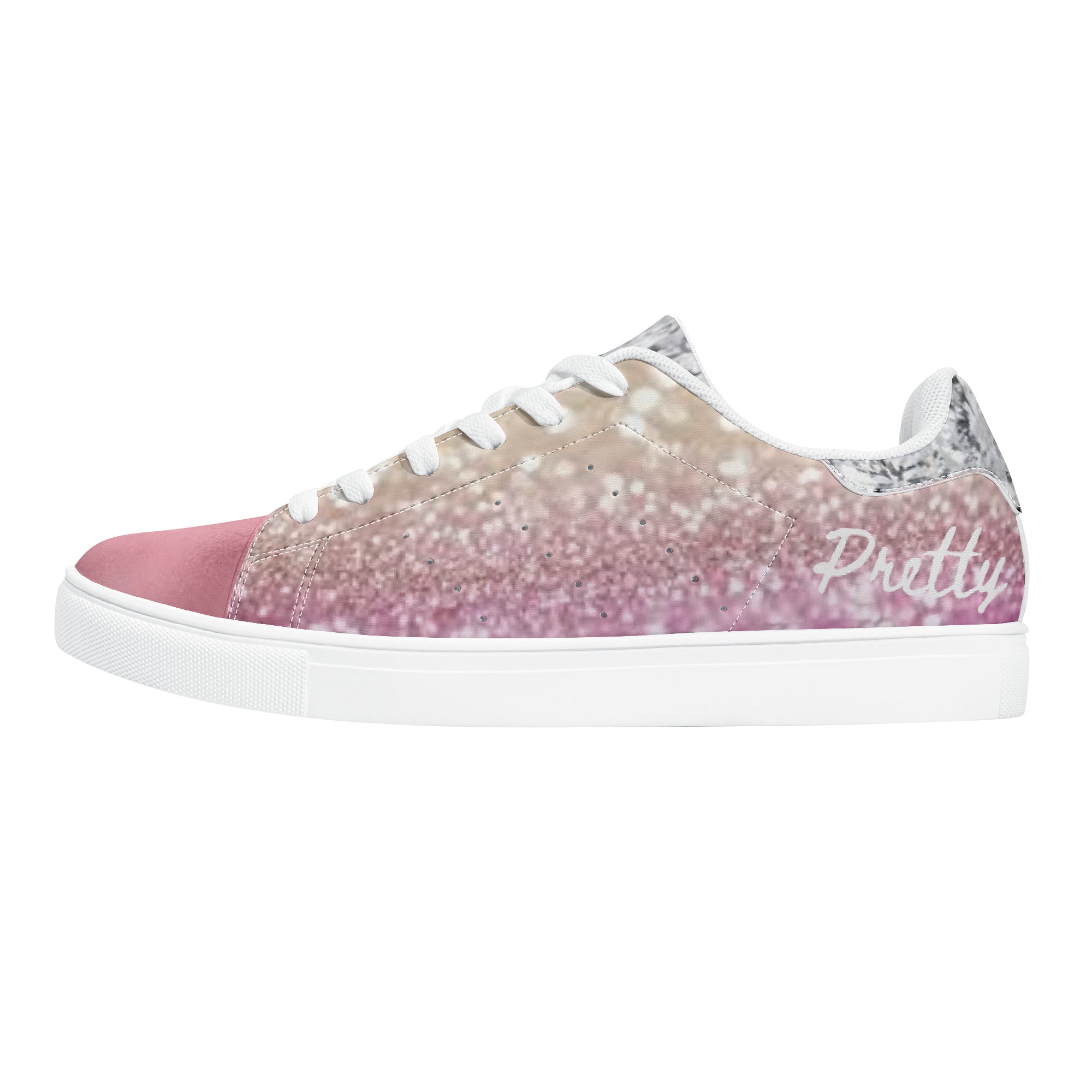 Pretty In Pink Low-Top Leather Sneakers
