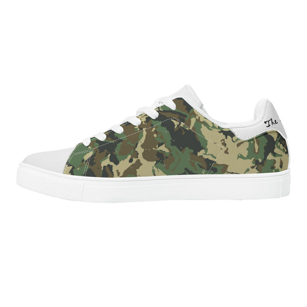 White Glow Low-Top Leather Sneakers