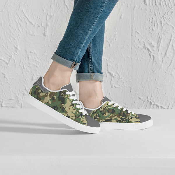 Gray Glow Low-Top Leather Sneakers