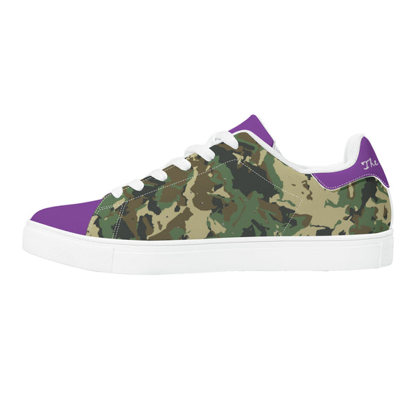 Purple Glow Low-Top Leather Sneakers