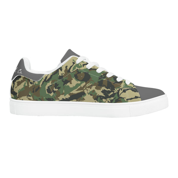 Gray Glow Low-Top Leather Sneakers