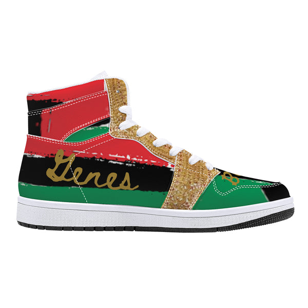 Beautiful Black Genes High-Top Leather Sneakers