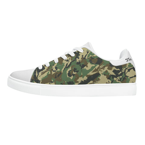 White Glow Low-Top Leather Sneakers