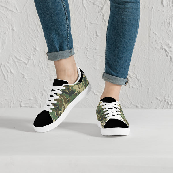 Black Glow Low-Top Leather Sneakers