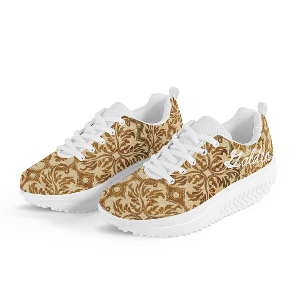 Golden Mesh Heightening Shaking Shoe