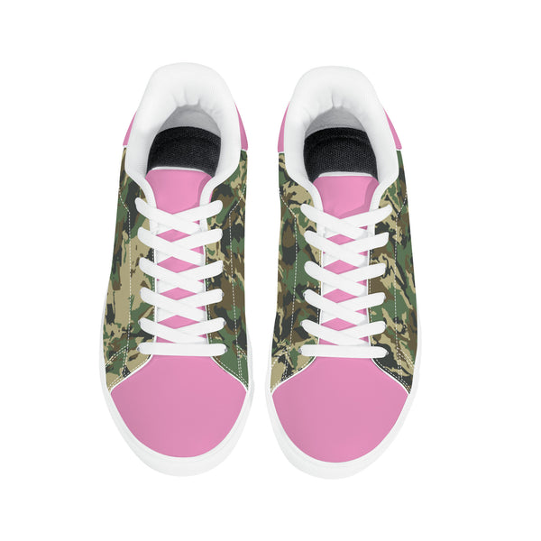 Pink Glow Low-Top Leather Sneakers