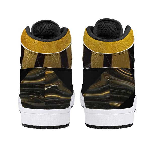 Grambling University High-Top Leather Sneakers - Black
