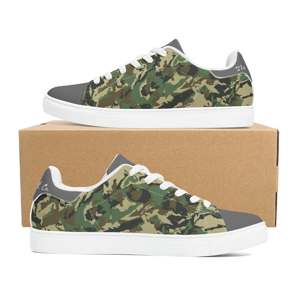 Gray Glow Low-Top Leather Sneakers