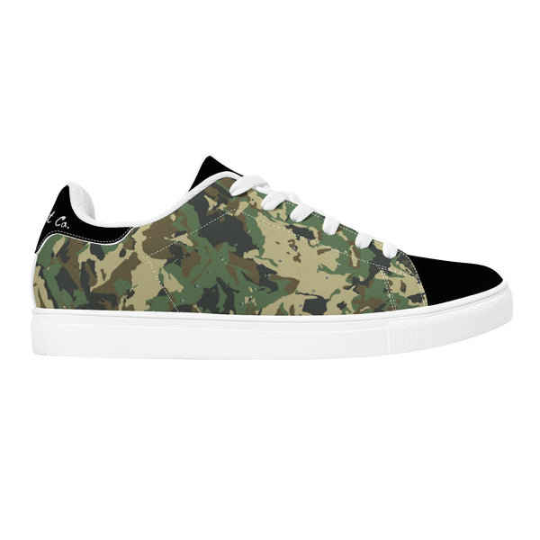Black Glow Low-Top Leather Sneakers