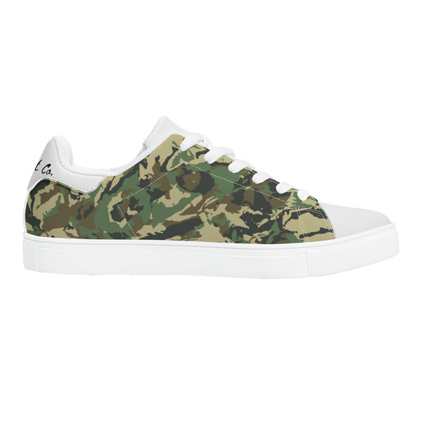 White Glow Low-Top Leather Sneakers