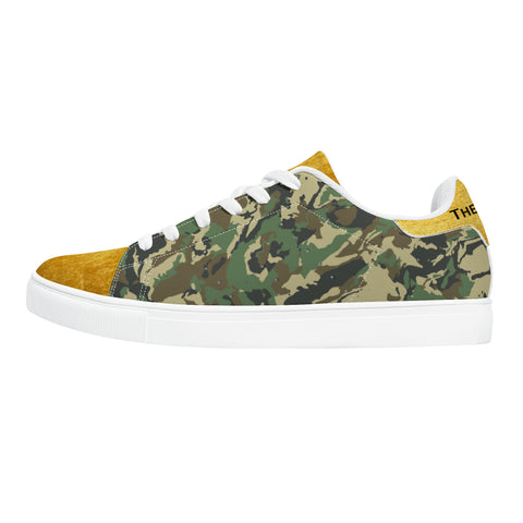Golden Glow Low-Top Leather Sneakers