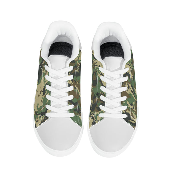 White Glow Low-Top Leather Sneakers