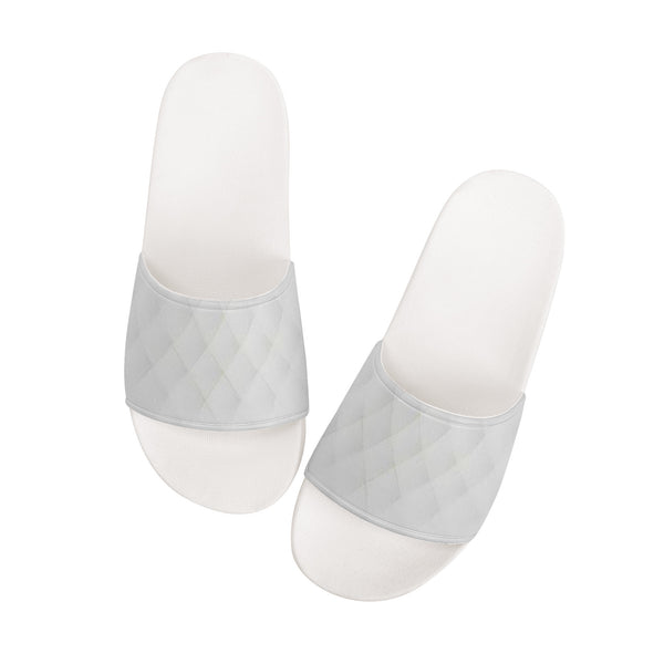White Fluff Slide Sandals - White