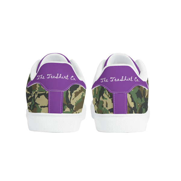 Purple Glow Low-Top Leather Sneakers