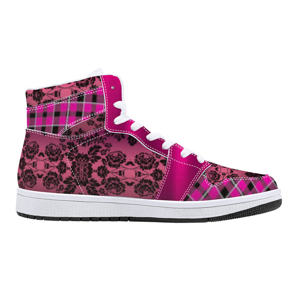 Pink Uniform High-Top Leather Sneakers