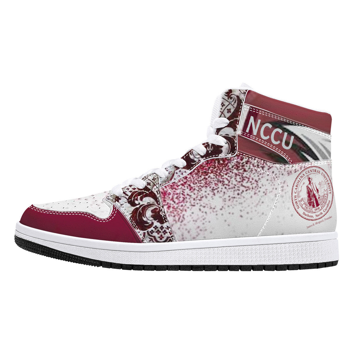 NCCU High-Top Leather Sneakers - White
