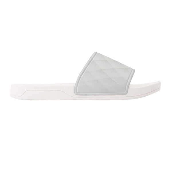 White Fluff Slide Sandals - White
