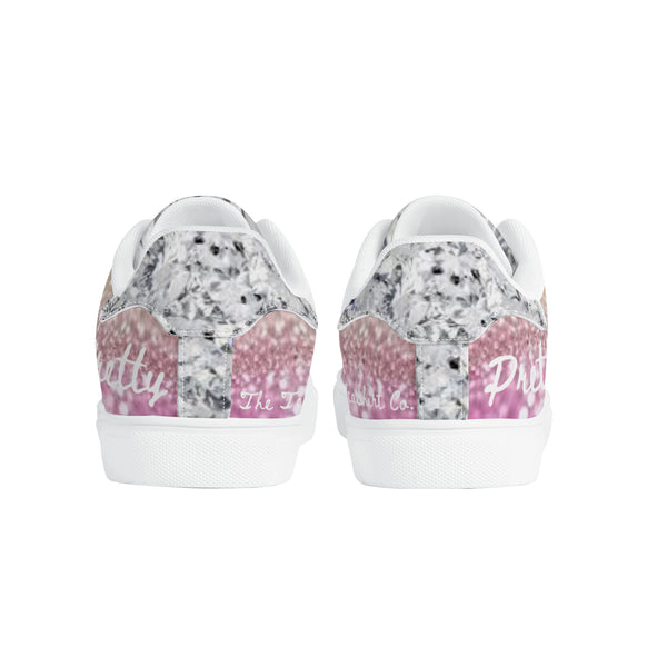 Pretty In Pink Low-Top Leather Sneakers