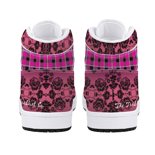 Pink Uniform High-Top Leather Sneakers