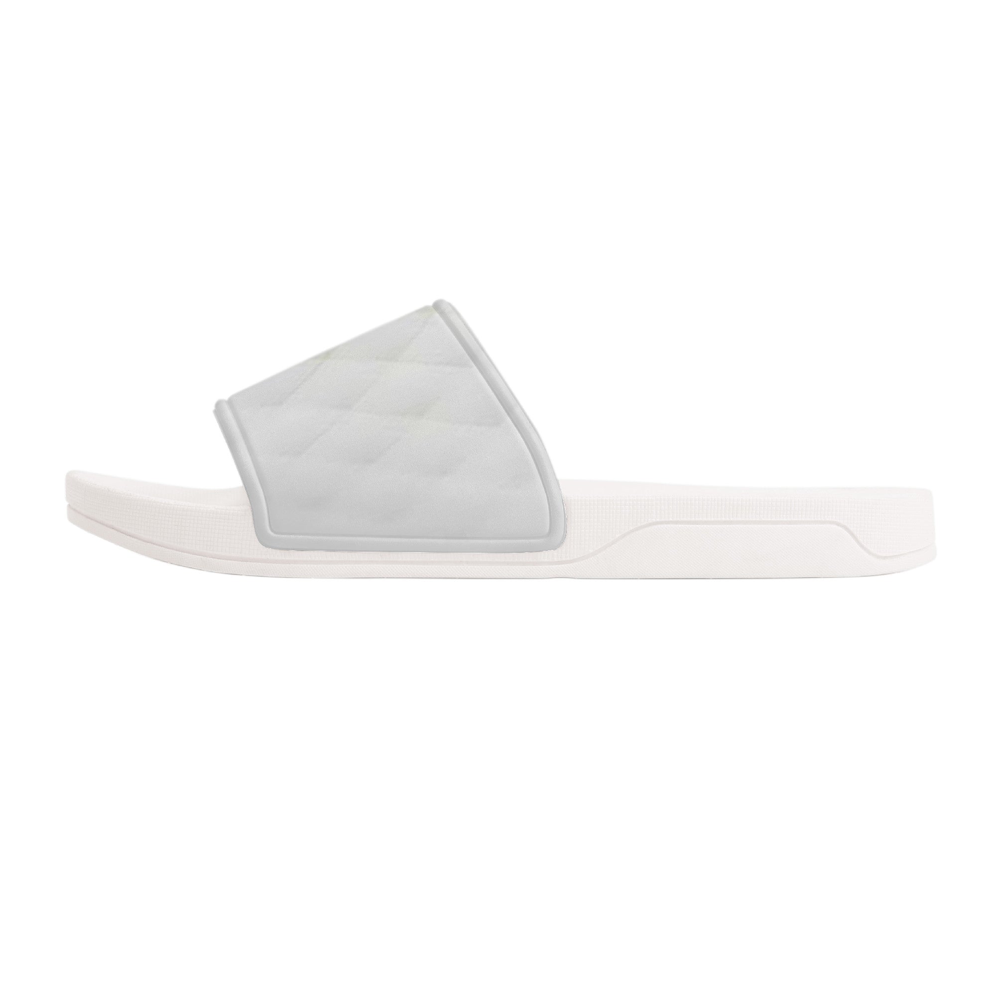 White Fluff Slide Sandals - White