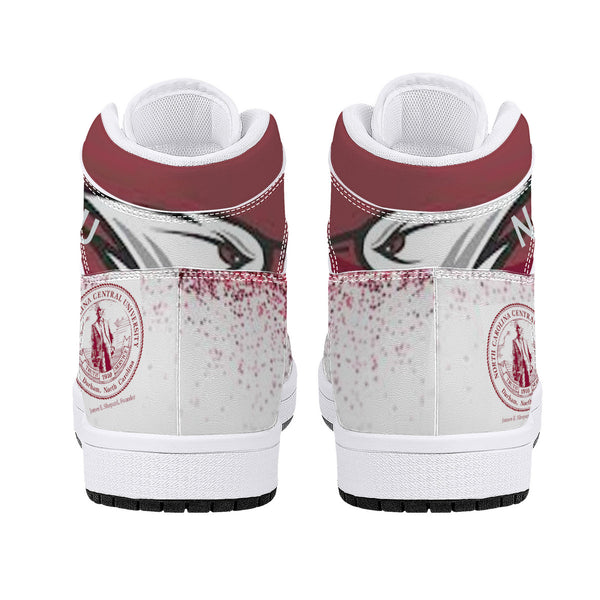 NCCU High-Top Leather Sneakers - White