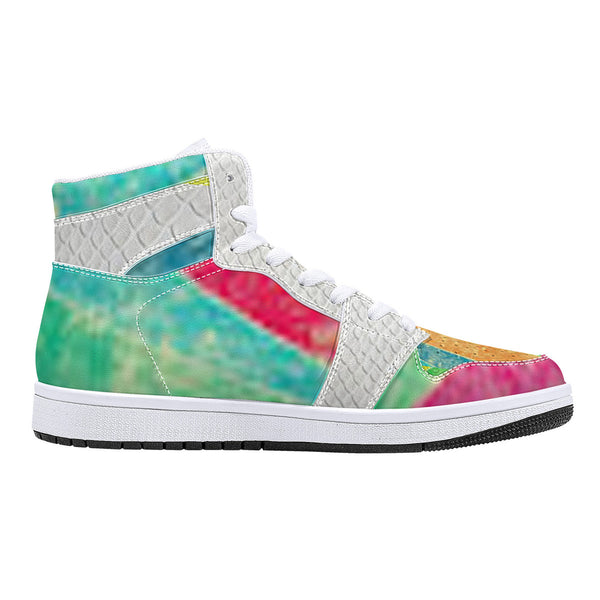 Grace and Mercy High-Top Leather Sneakers - White