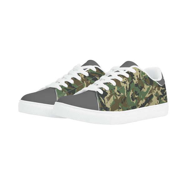Gray Glow Low-Top Leather Sneakers