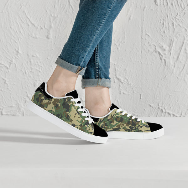 Black Glow Low-Top Leather Sneakers